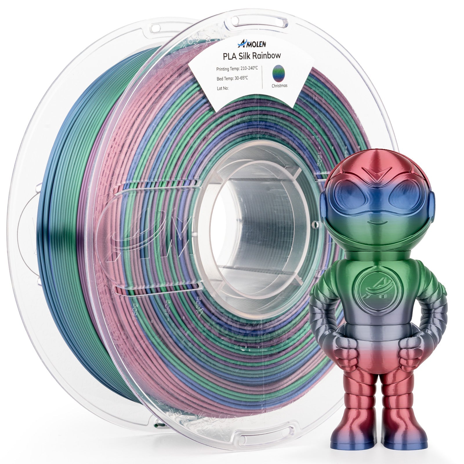 Amolen - PLA Silk Rainbow 1.75mm, 1KG/2.2LB