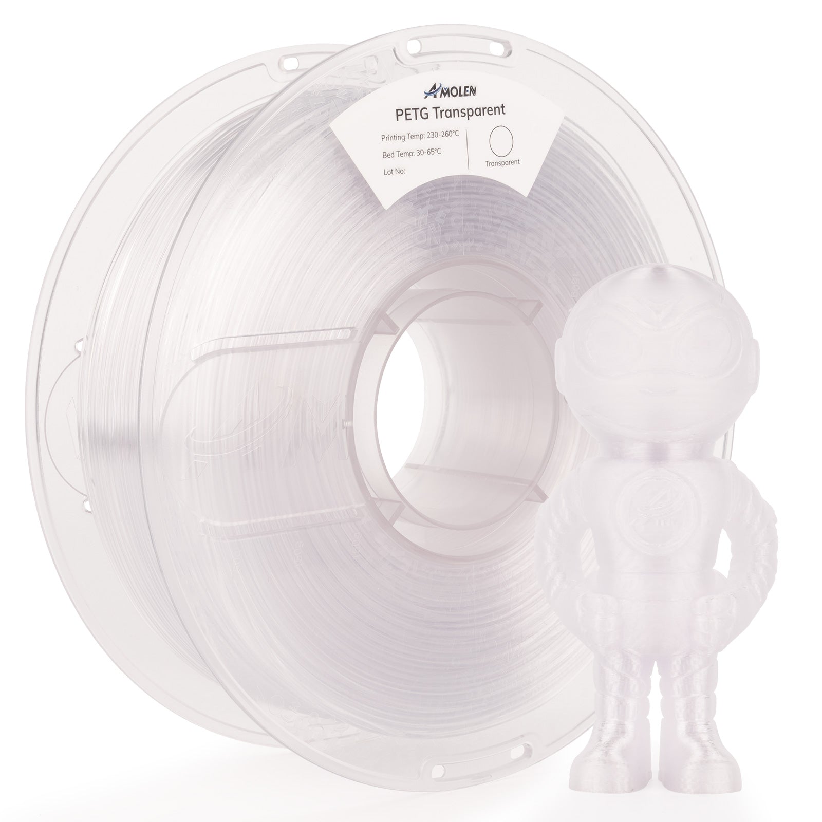 Amolen - PETG Transparent 1.75mm, 1KG/2.2LB