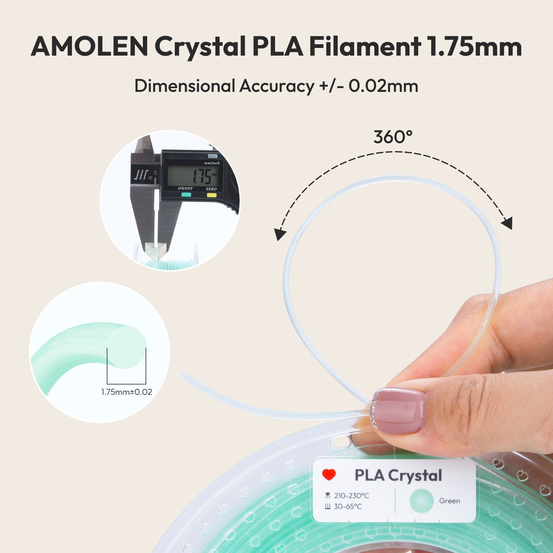 Amolen - PLA Crystal-Transparent Gradient Variety Pack (4x200g)