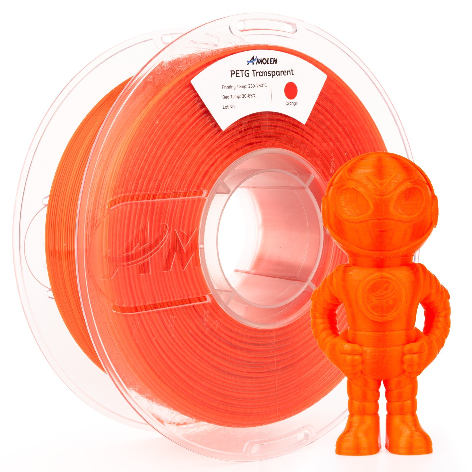 Amolen - PETG Transparent 1.75mm, 1KG/2.2LB