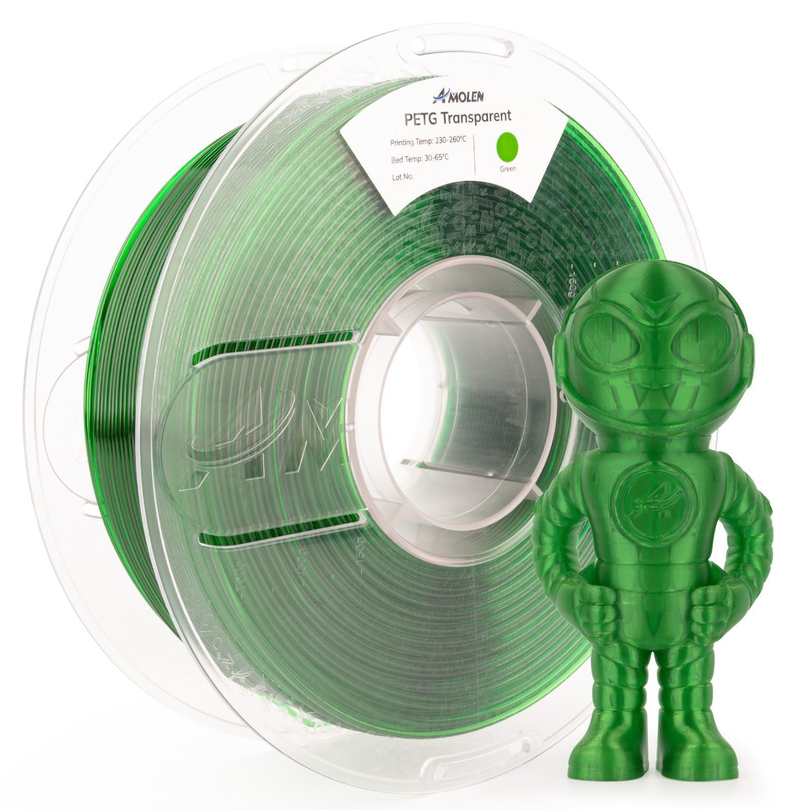 Amolen - PETG Transparent 1.75mm, 1KG/2.2LB