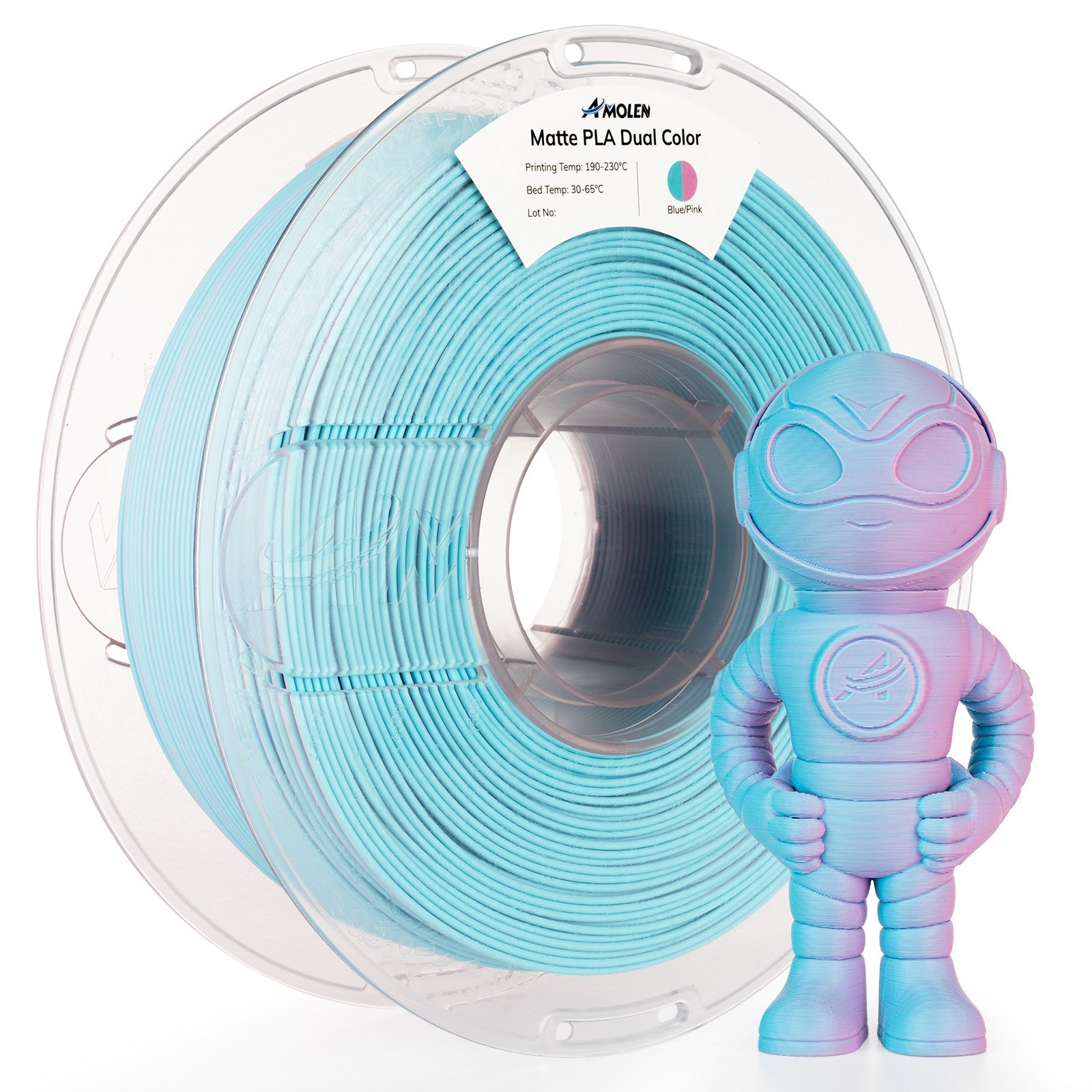 Amolen - PLA Matte Dual Filament 1.75mm, 1KG/2.2LB