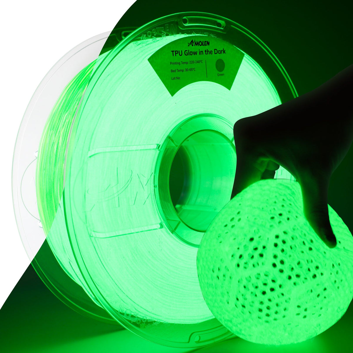 Amolen - TPU Glow-in-the-Dark 1.75mm, 1KG/2.2LB