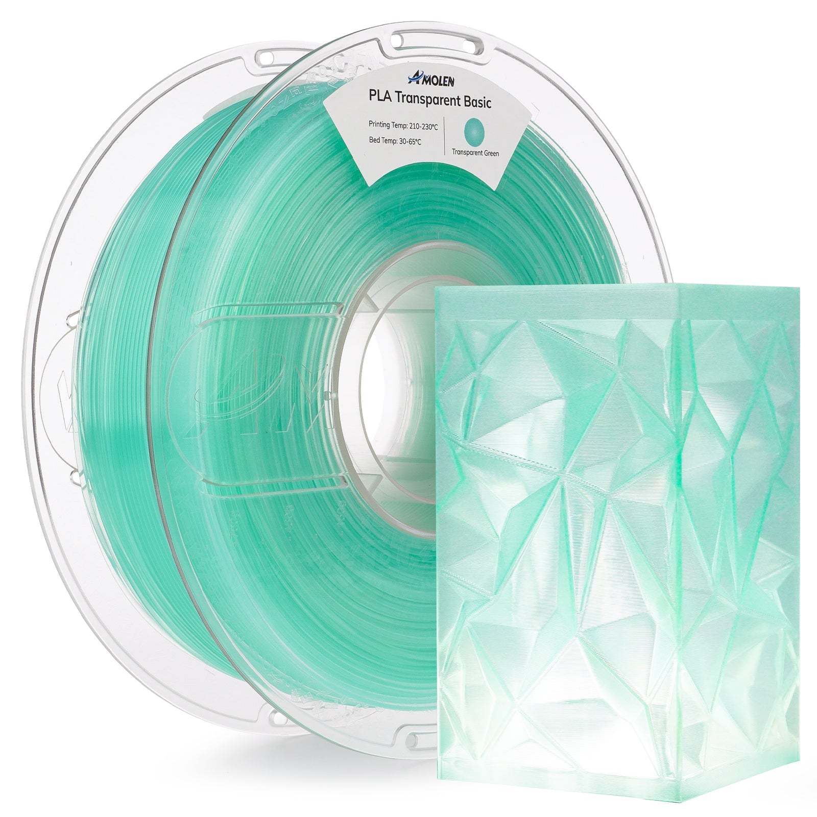 Amolen - PLA Crystal-Transparent 1.75mm, 1KG/2.2LB