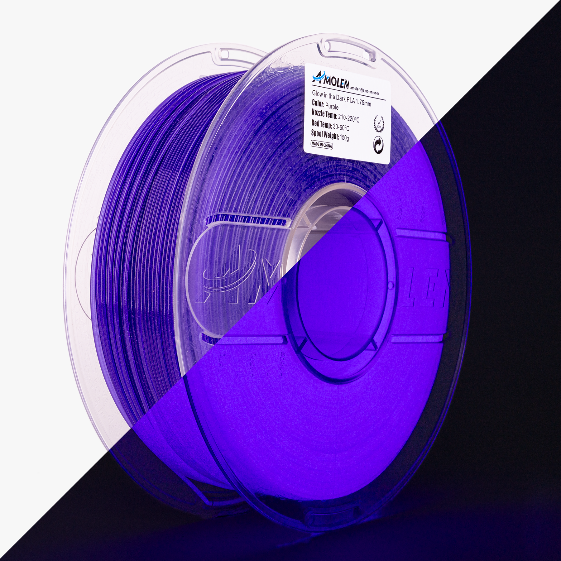 Amolen - PLA Glow-in-the-Dark 1.75mm, 1KG/2.2LB