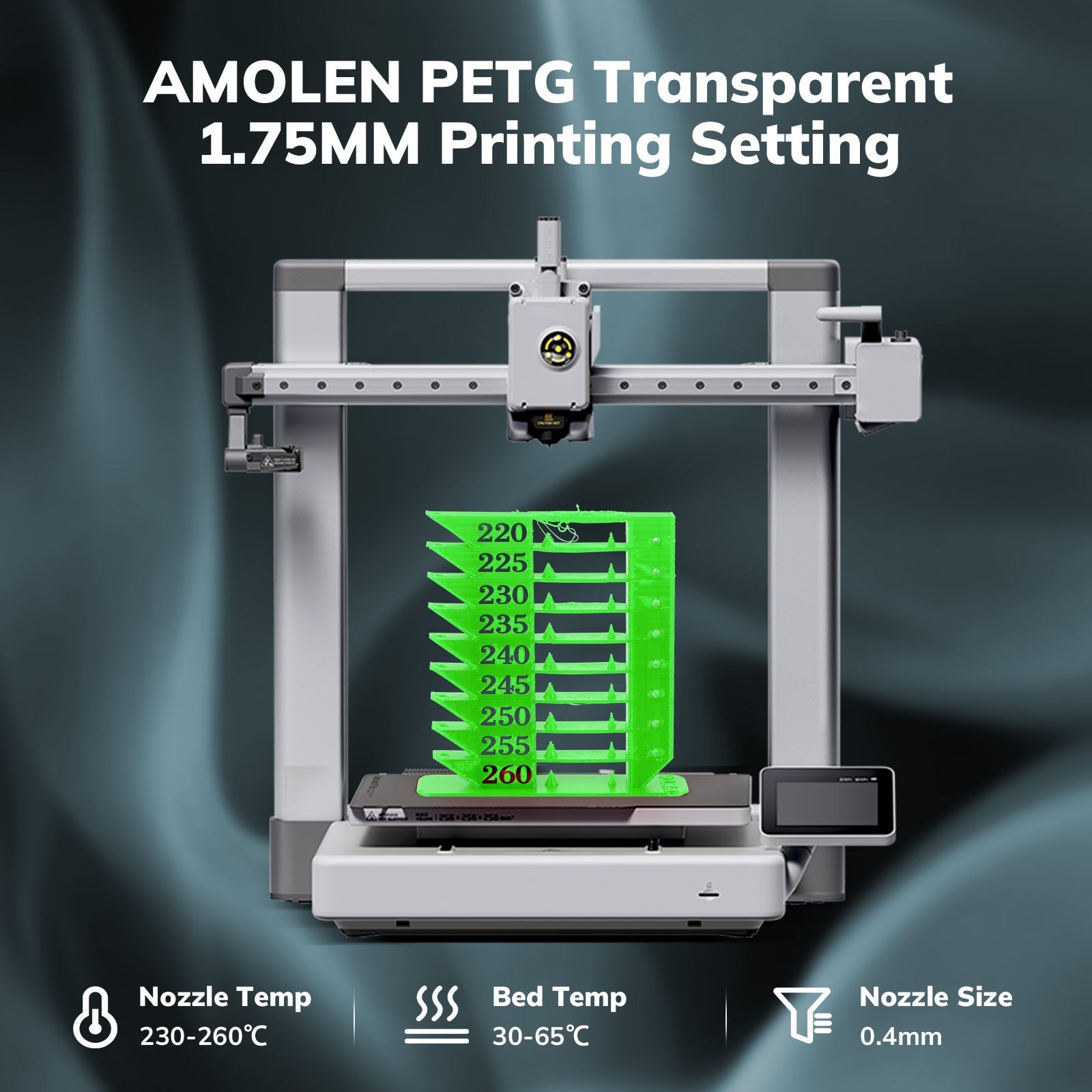 Amolen - PETG Transparent 1.75mm, 1KG/2.2LB