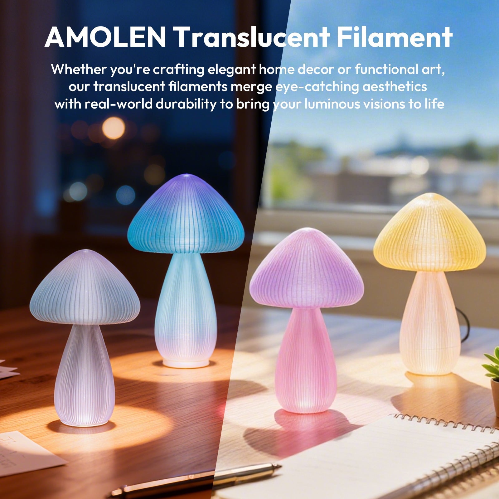 Amolen - PLA Crystal-Transparent Gradient Variety Pack (4x200g)