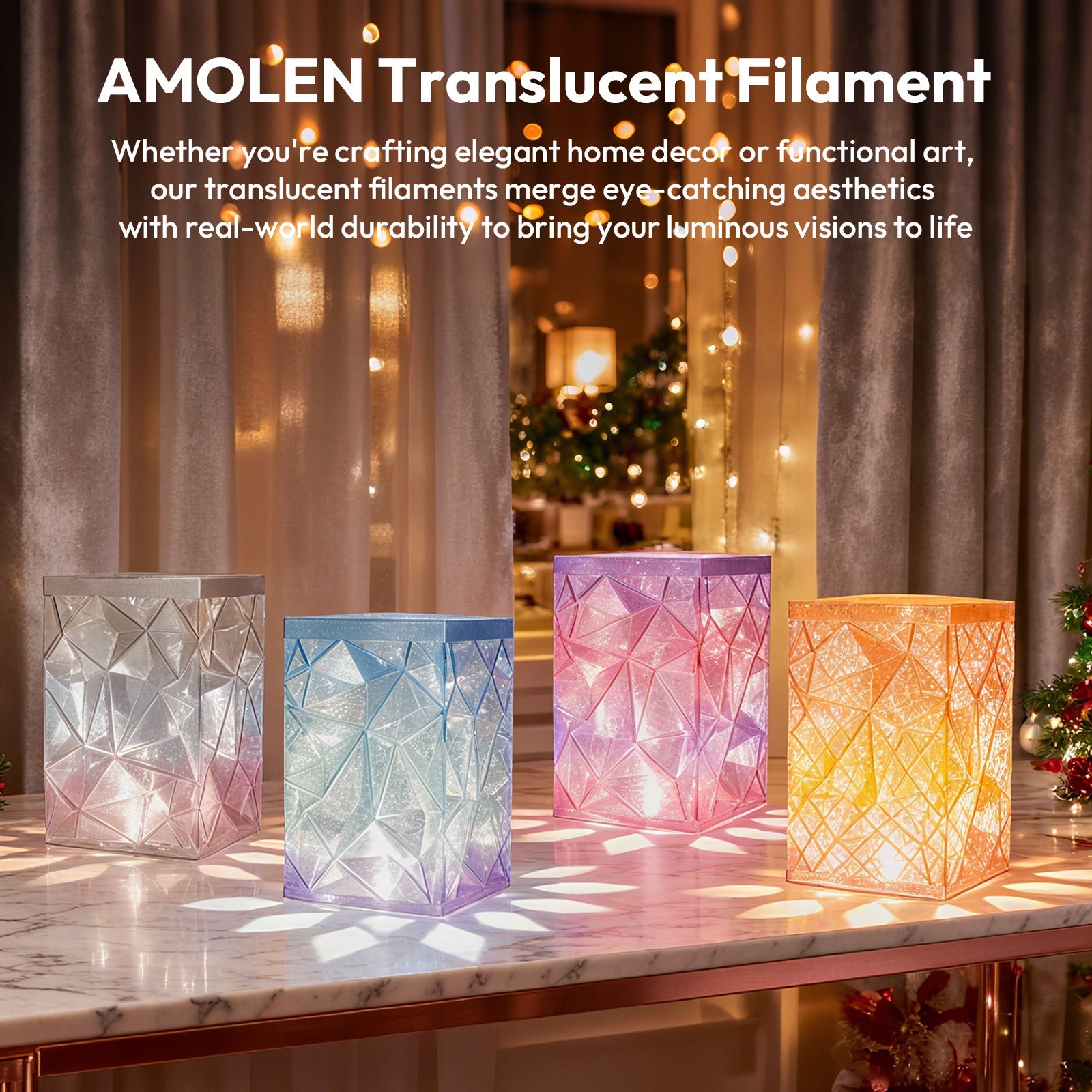 Amolen - PLA Crystal-Transparent Gradient Variety Pack (4x200g)