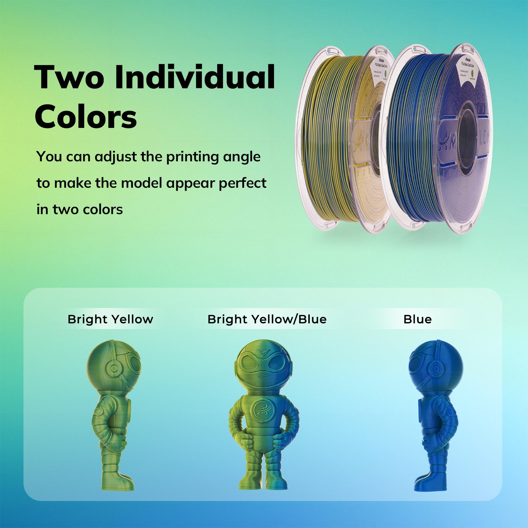 Amolen - PLA Basic Dual Color-High Speed 1.75mm, 1 KG