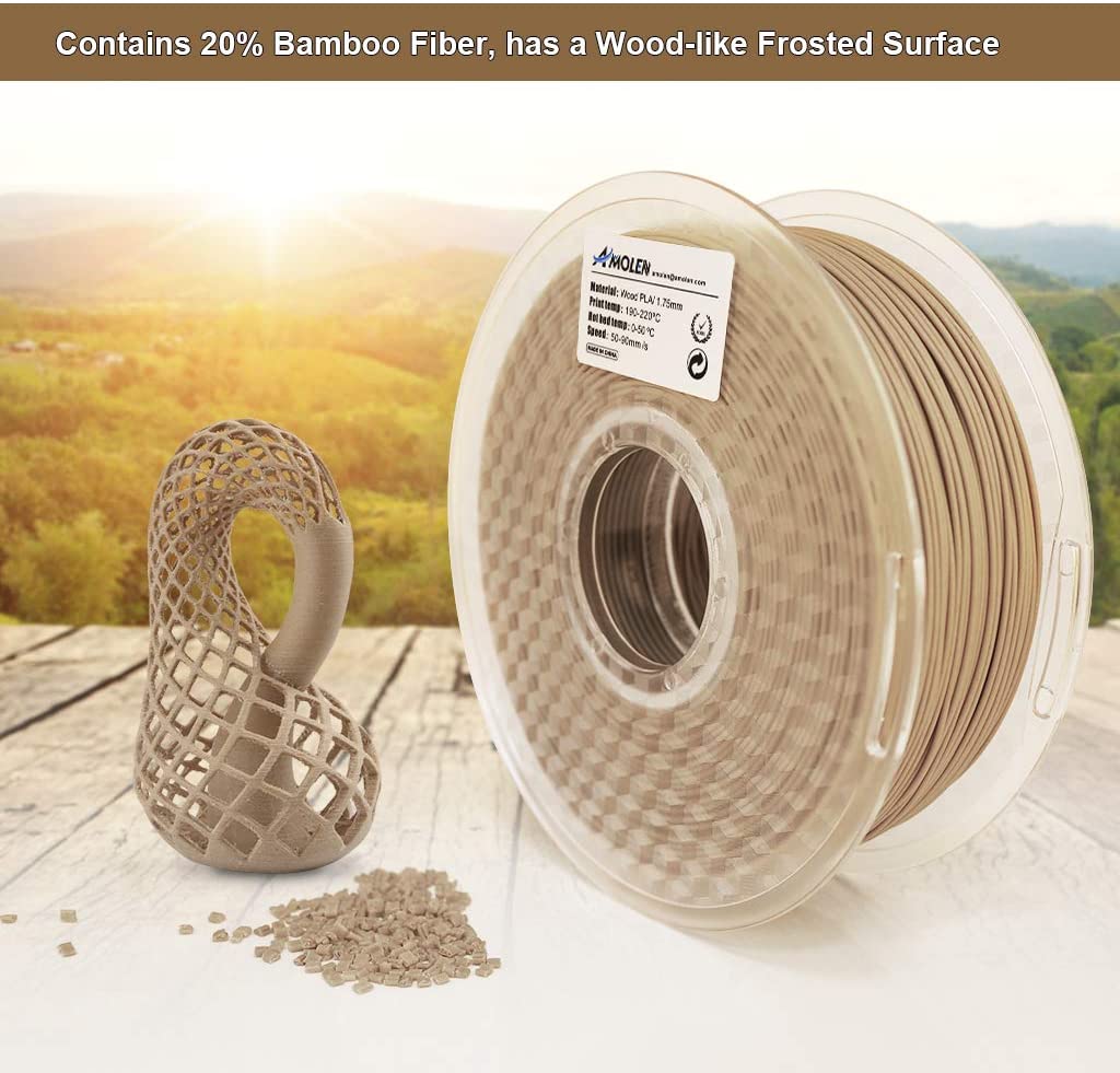 Amolen - PLA Wood 1.75mm, 1KG/2.2LB