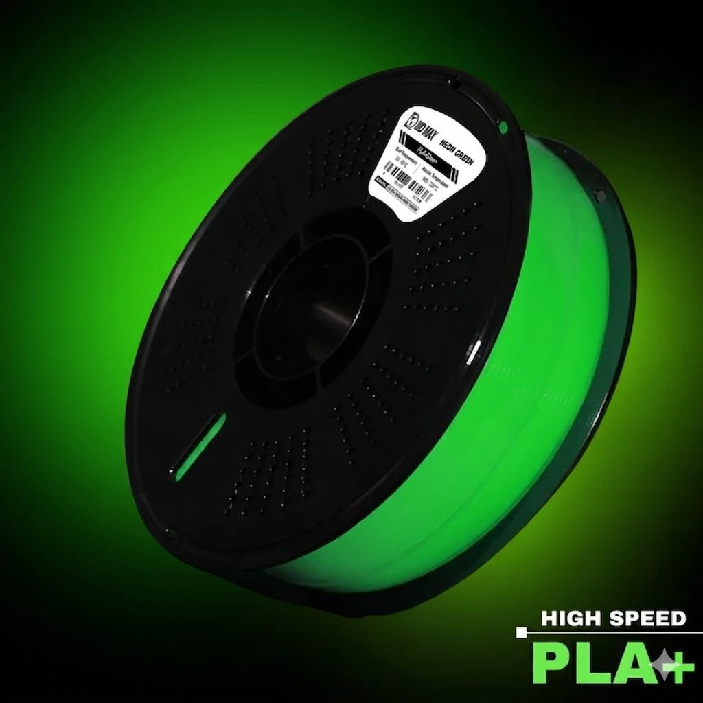 Glow in the Dark PLA+ Filament 1.75mm | Neon Green & Blue