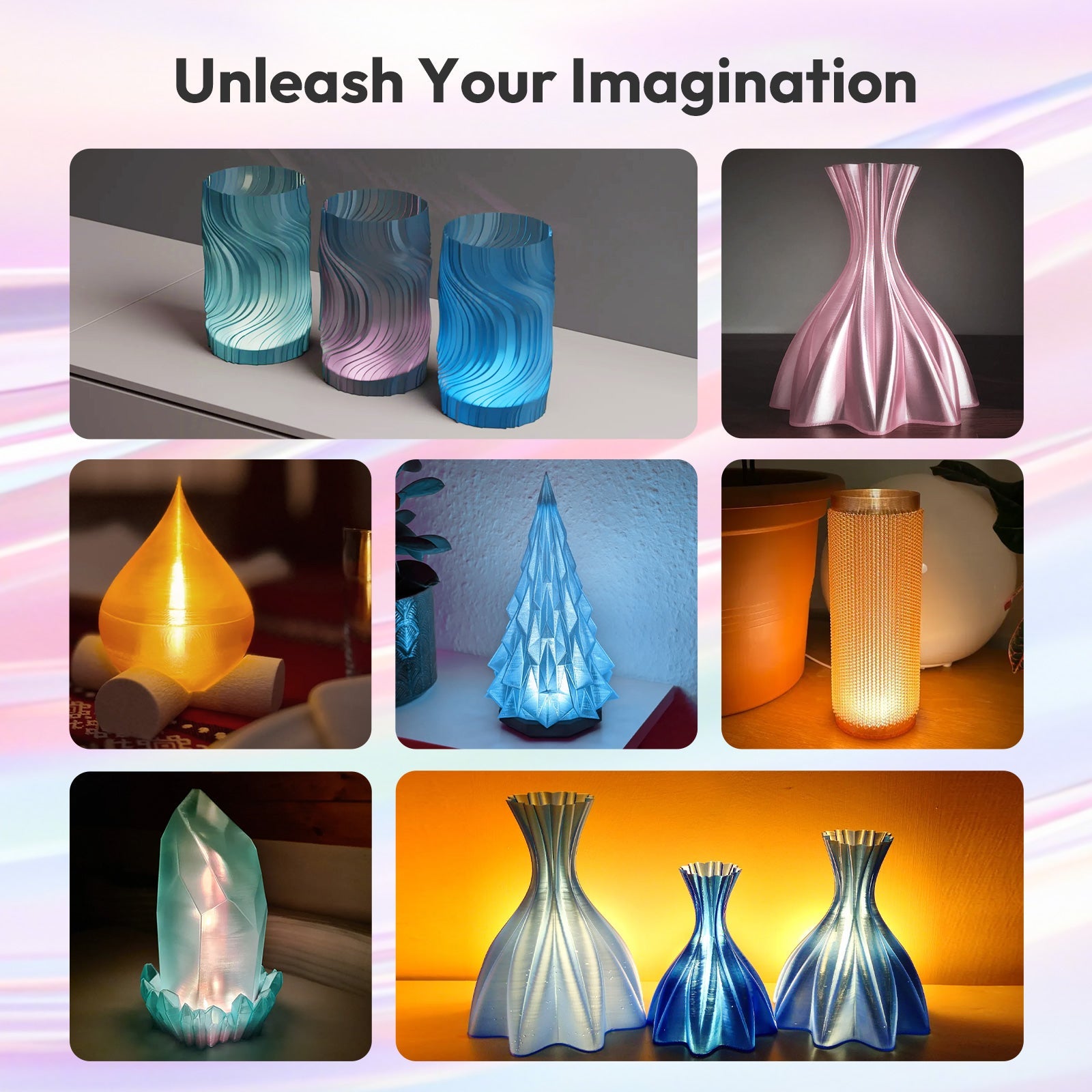 Amolen - PLA Crystal-Transparent Gradient Variety Pack (4x200g)