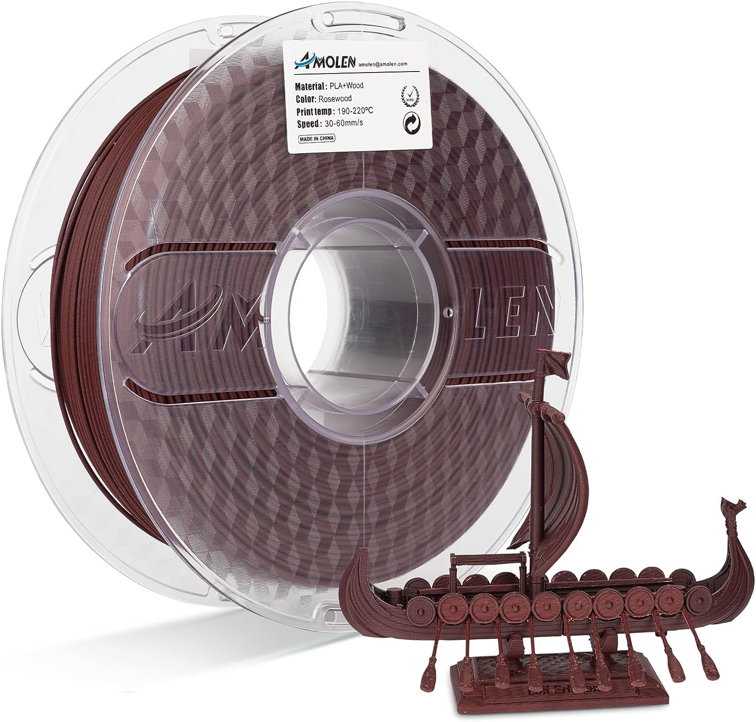 Amolen - PLA Wood 1.75mm, 1KG/2.2LB