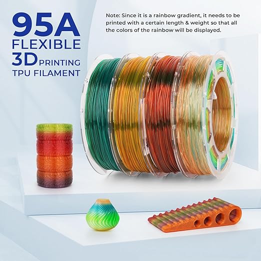 Amolen - TPU Flexible Transparent Multicolor Rainbow Variety Pack (4x200g)