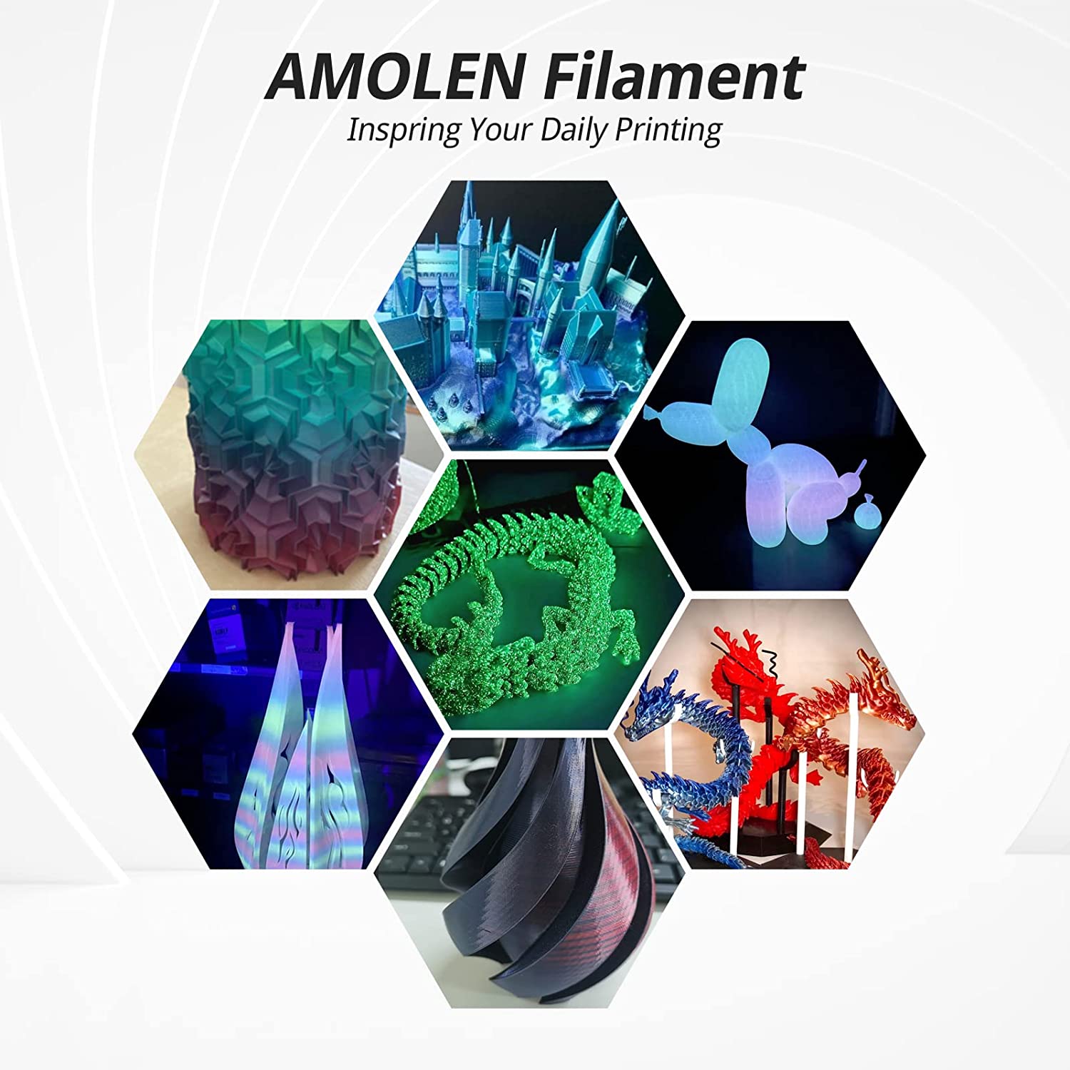 Amolen - PLA Glow in the Dark Variety Pack (4x200g)