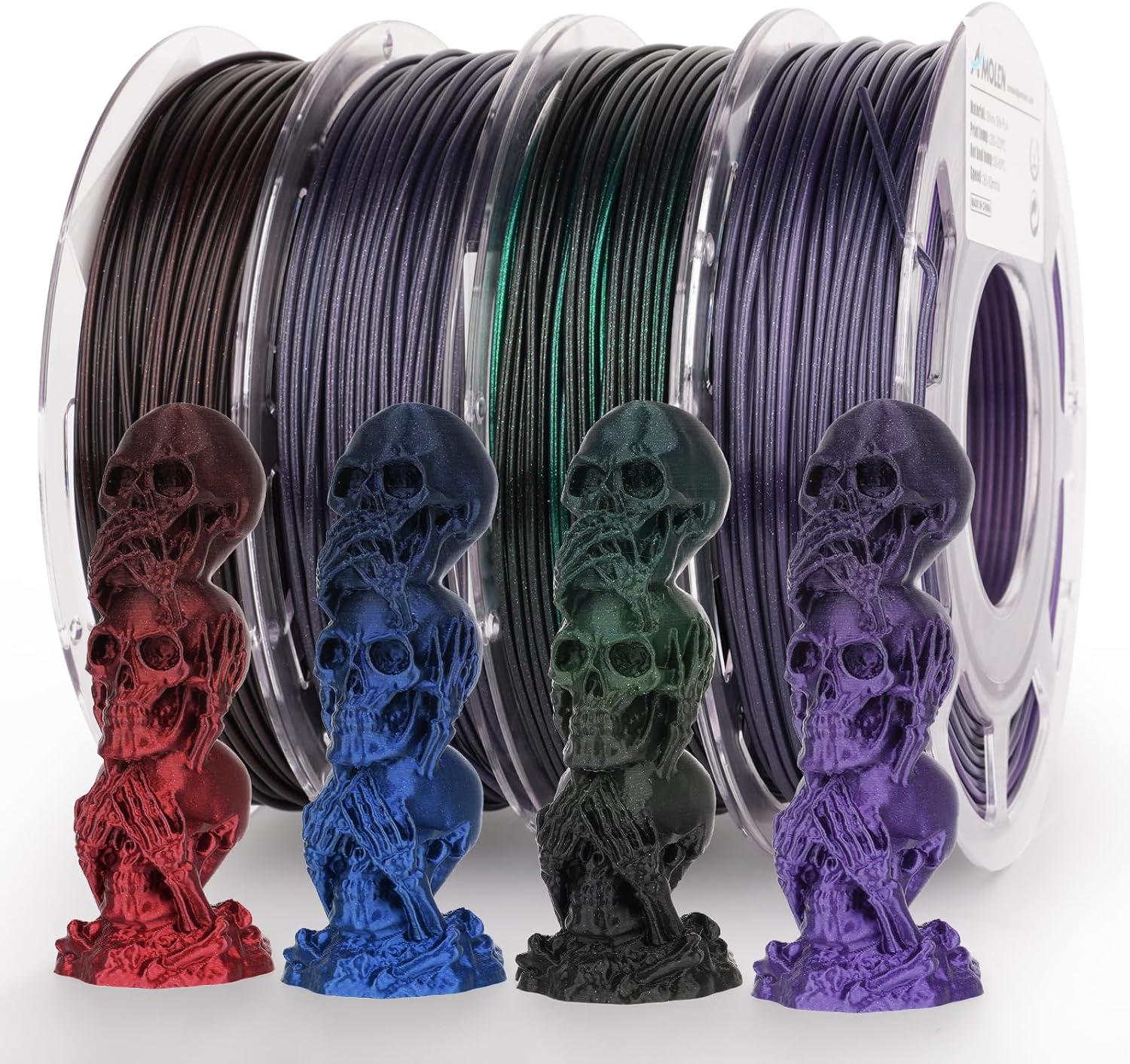 Amolen - PLA Silk Shiny Gradient Variety Pack (4x200g) - 1.75MM