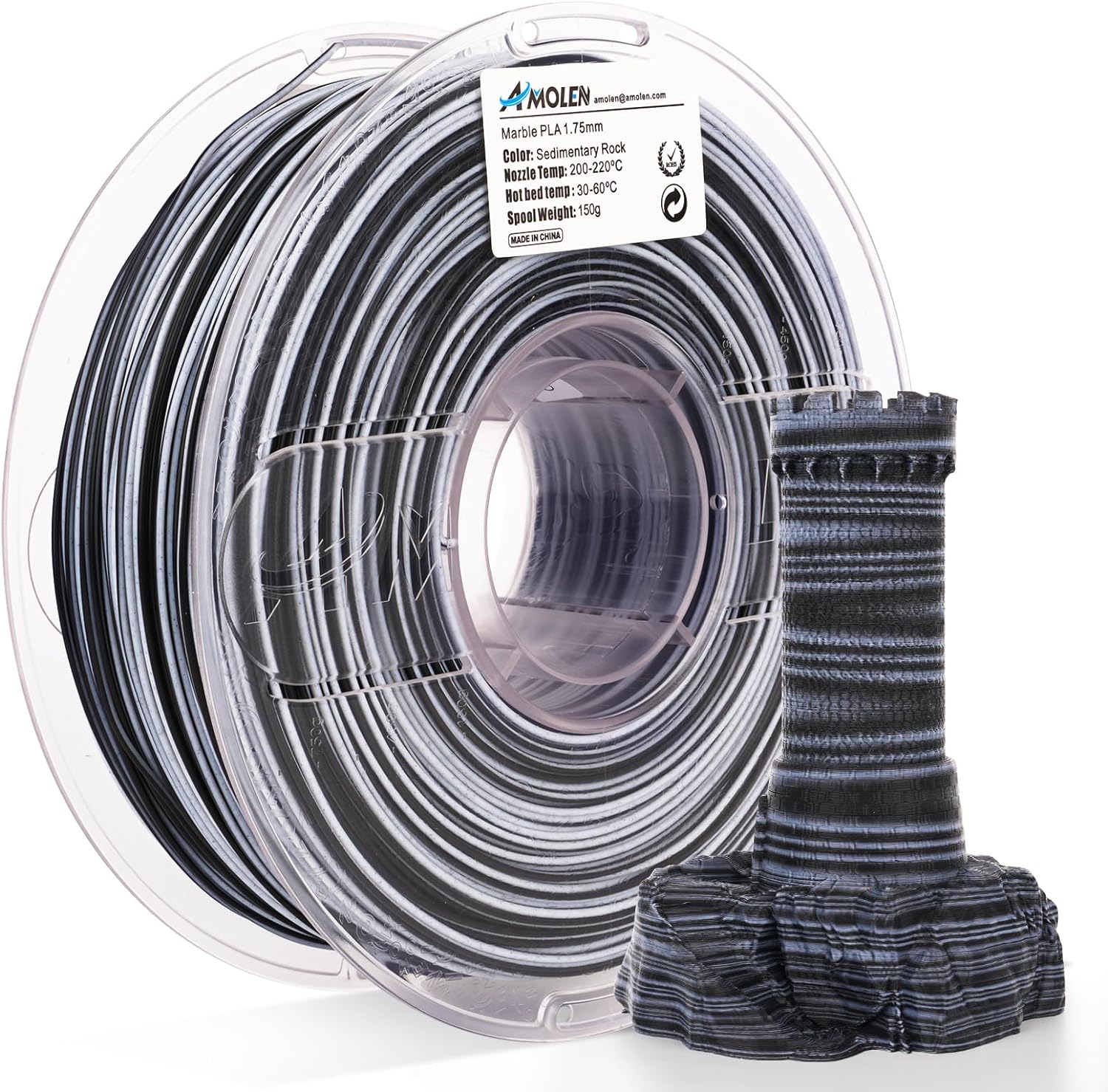 Amolen - PLA Marble 1.75mm, 1KG/2.2LB