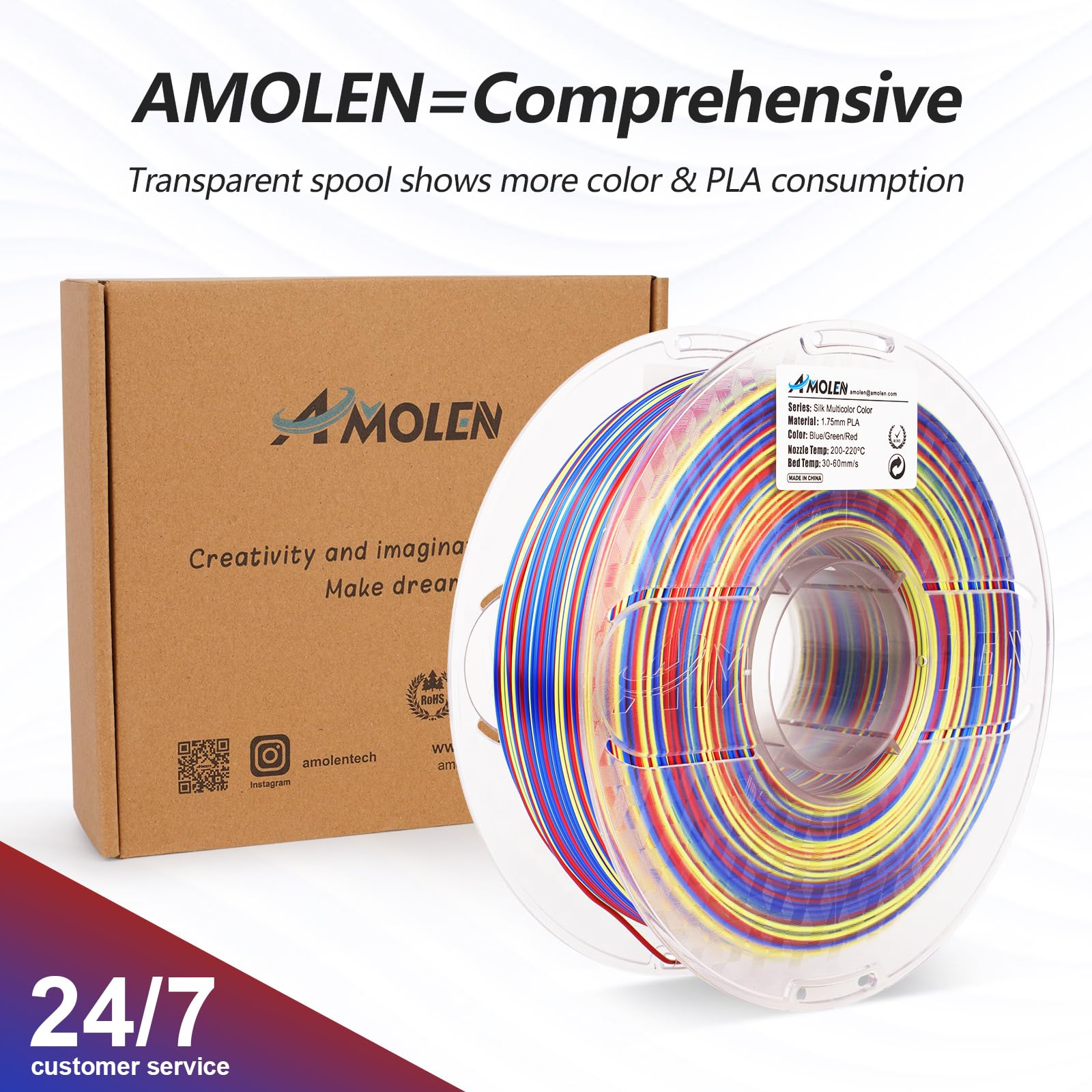 Amolen - PLA Silk S-Series Variety Pack (4x1kg) - 1.75MM