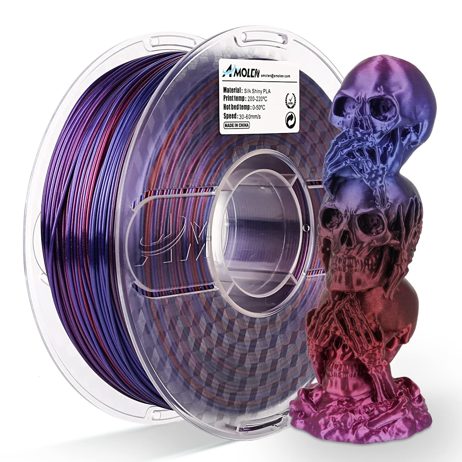 Amolen - PLA Silk Shiny Gradient 1.75mm, 1KG/2.2LB