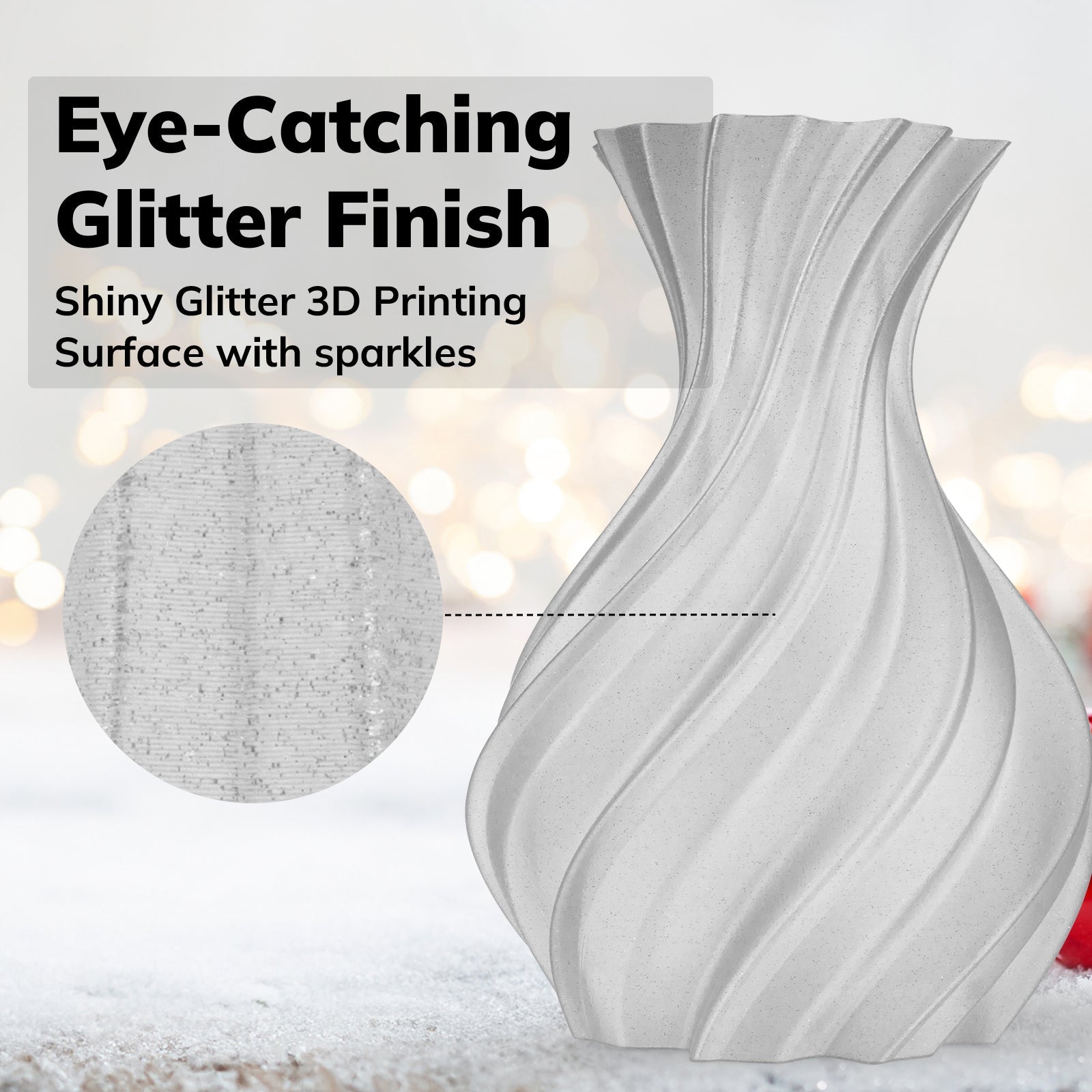 Amolen - PLA Shiny Glitter 1.75mm, 1KG/2.2LB