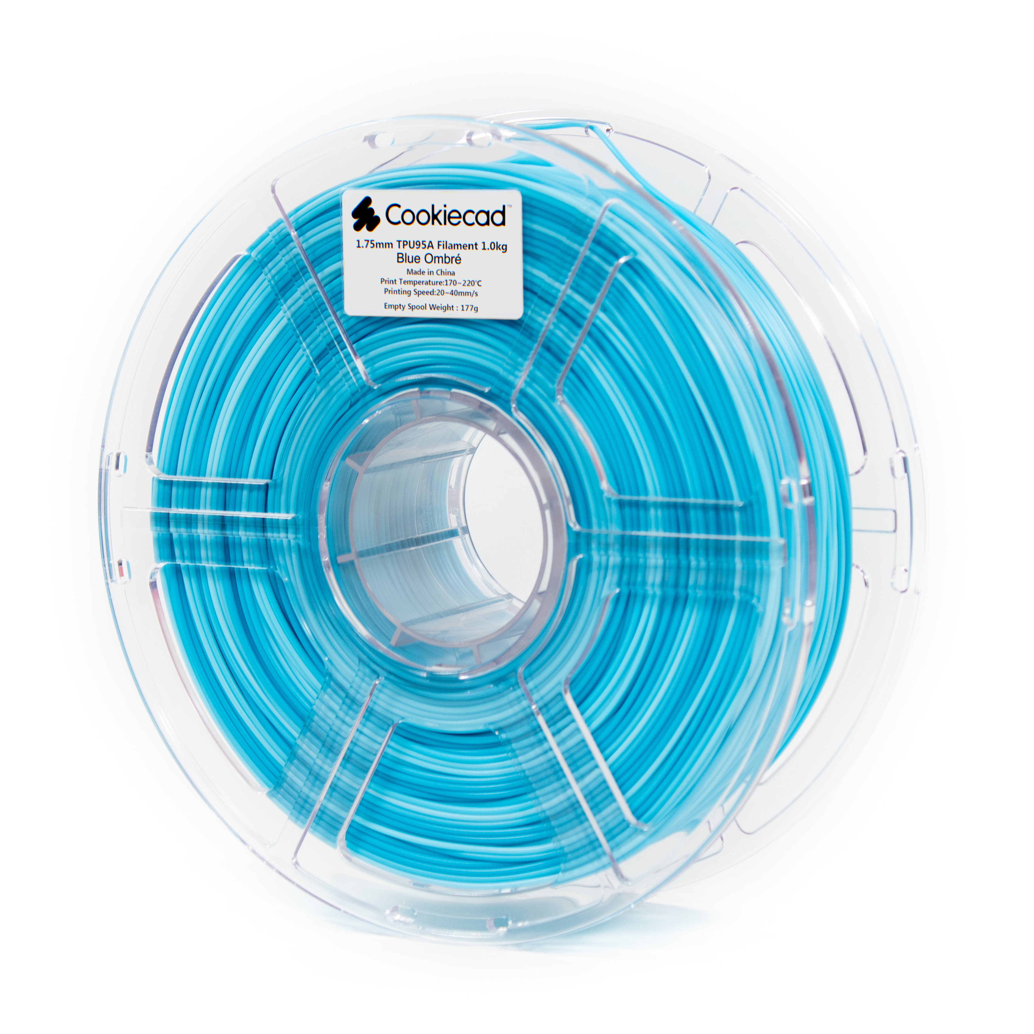 Cookiecad - Blue Ombre TPU 95A Filament | Flexible Gradient