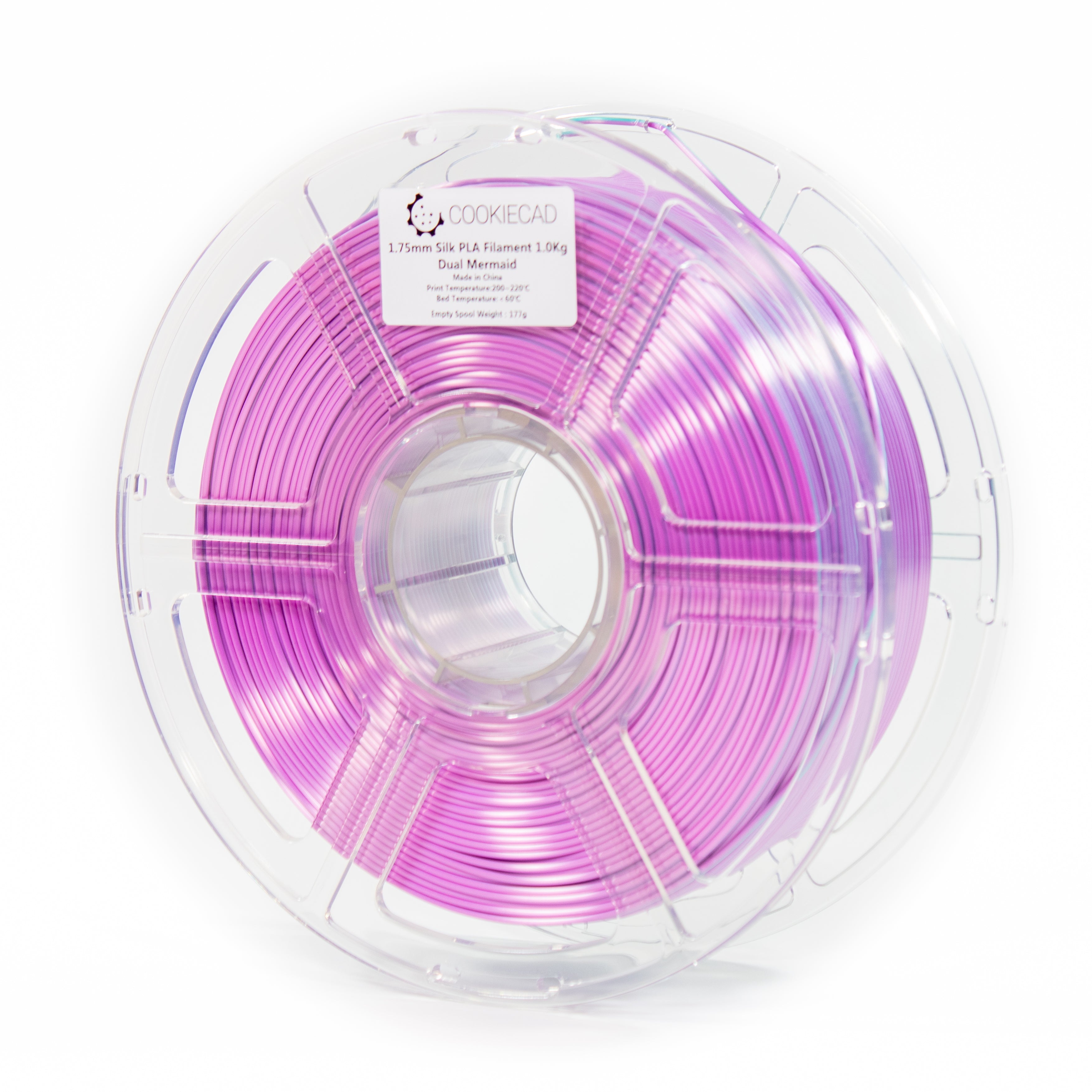 Cookiecad - Silk Dual Mermaid PLA Filament | Emerald & Purple