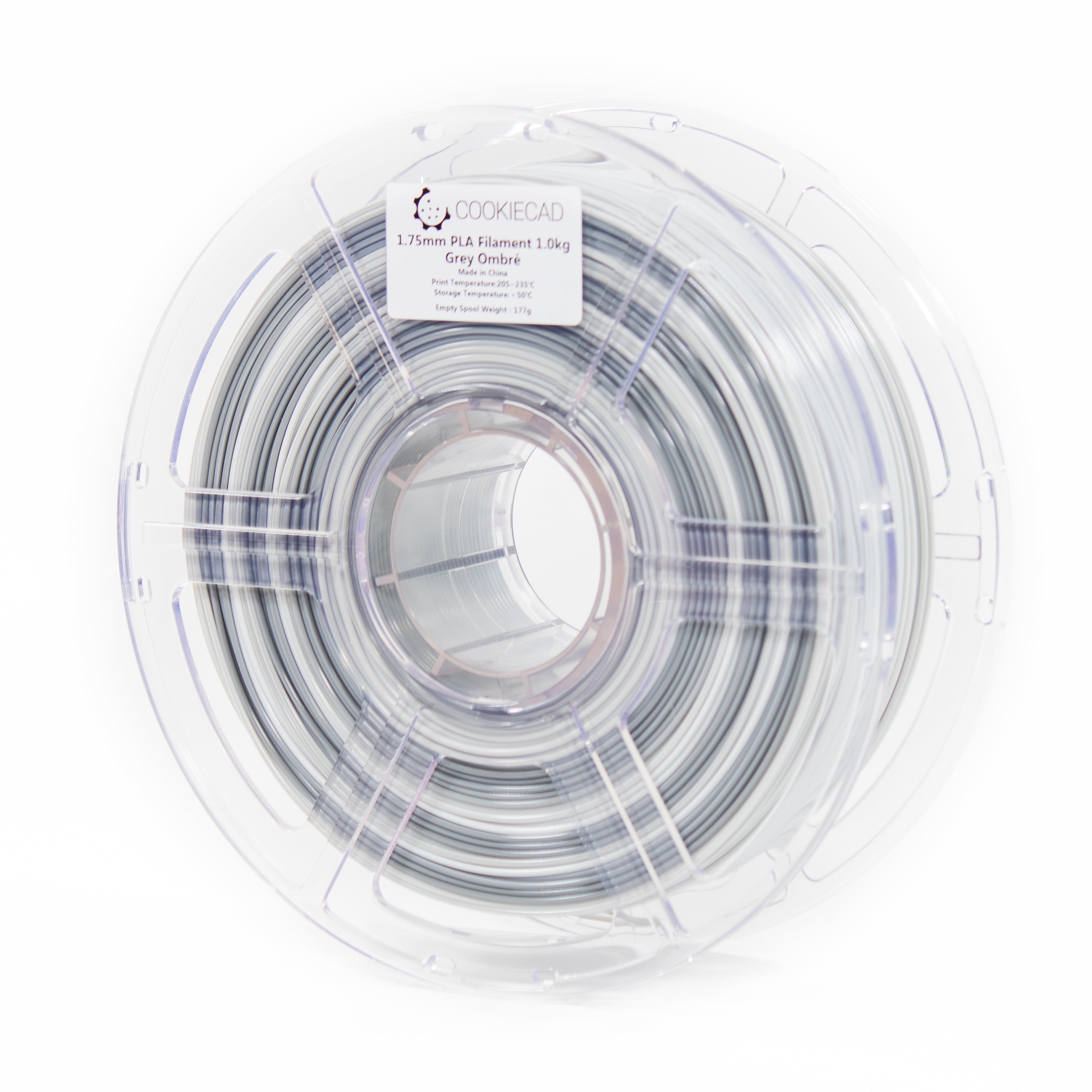 Cookiecad - Gray Ombré Silk PLA Filament | Silver Gradient 1.75mm