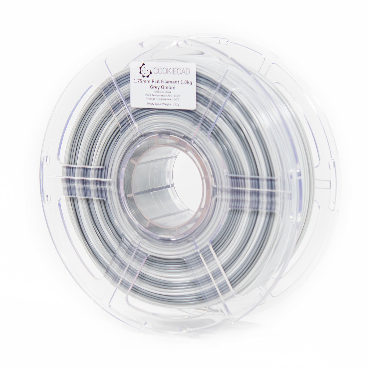 Cookiecad - Gray Ombré Silk PLA Filament | Silver Gradient 1.75mm