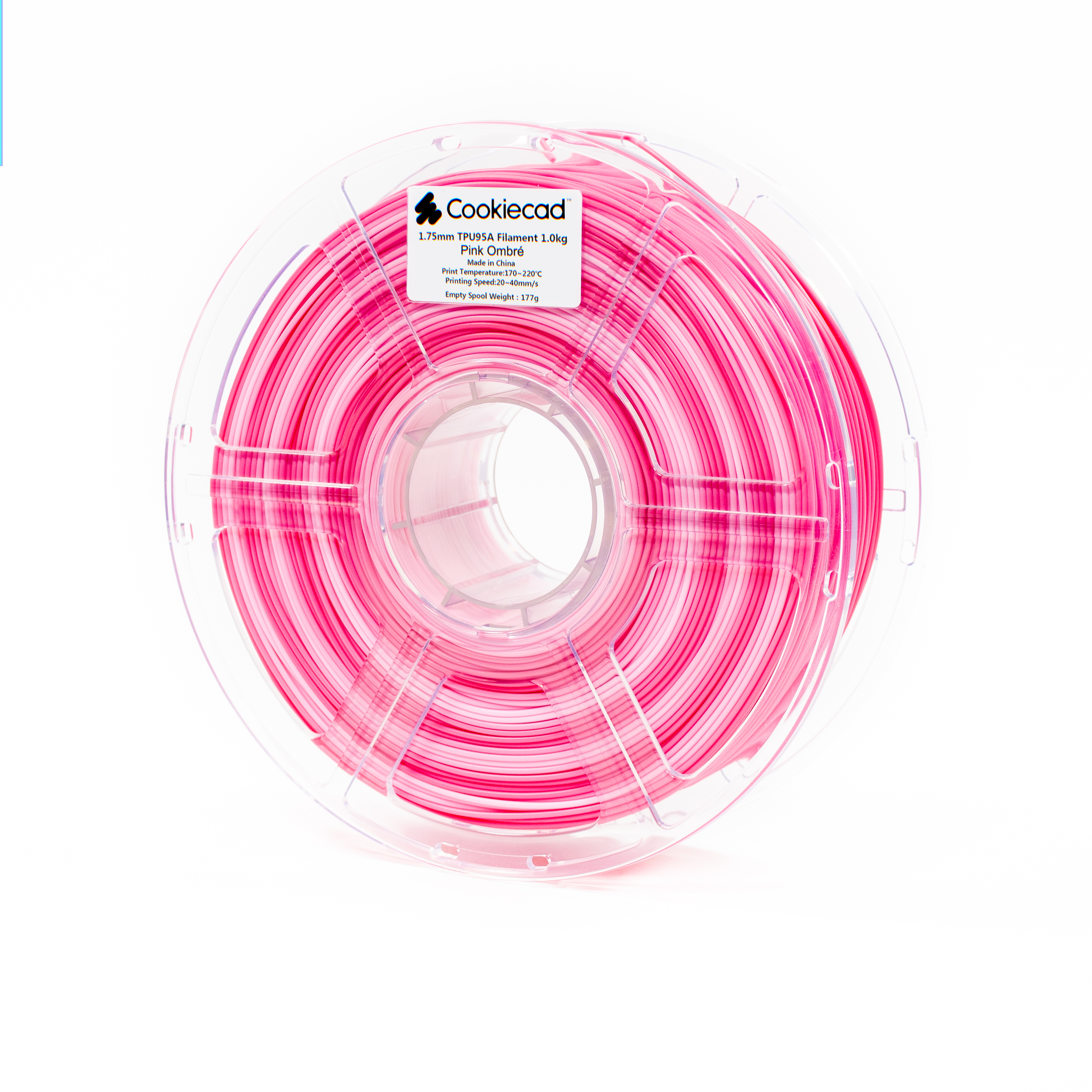Cookiecad - Pink Ombre TPU 95A Filament | Flexible Gradient Pink