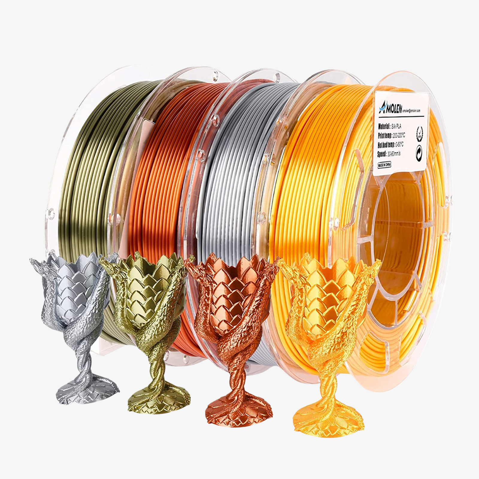 Amolen - PLA Silk Basic Variety Pack (4x200g) - 1.75MM