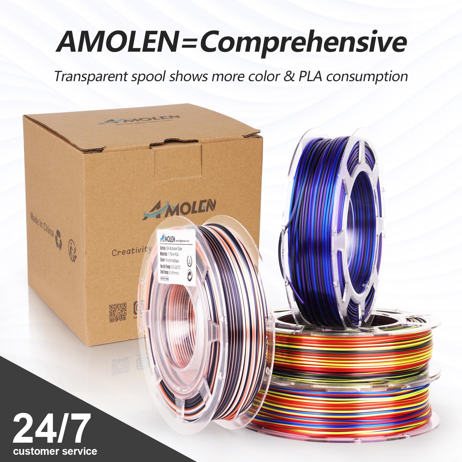 Amolen - PLA Silk S-Series Variety Pack (4x200g) - 1.75MM