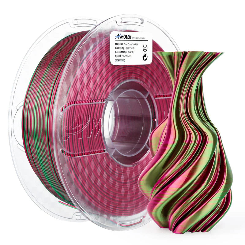 Amolen - PLA Silk Dual Color Filament 1.75mm, 1KG/2.2LB