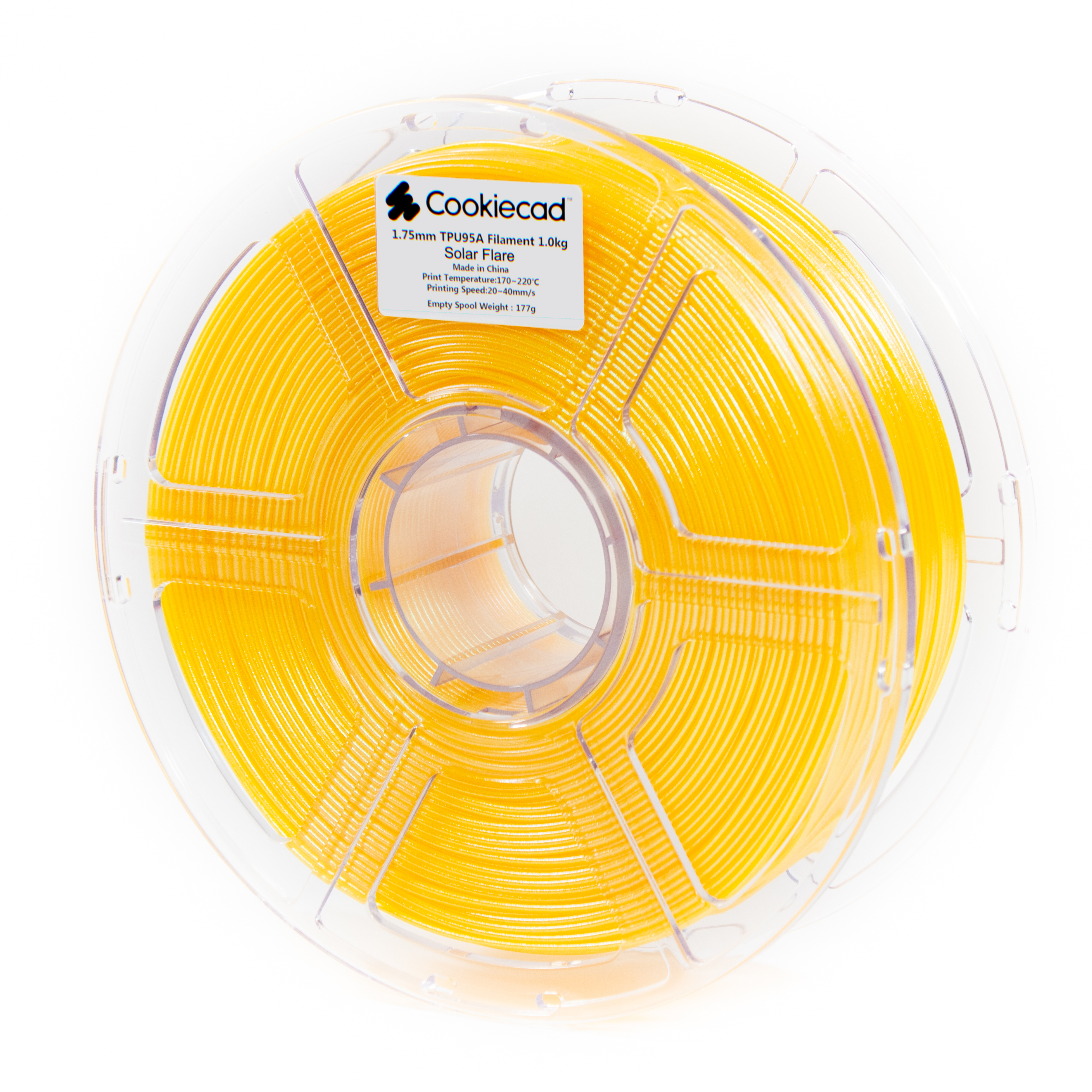 Cookiecad - Solar Flare TPU 95A Filament | Shimmer Yellow Flexible