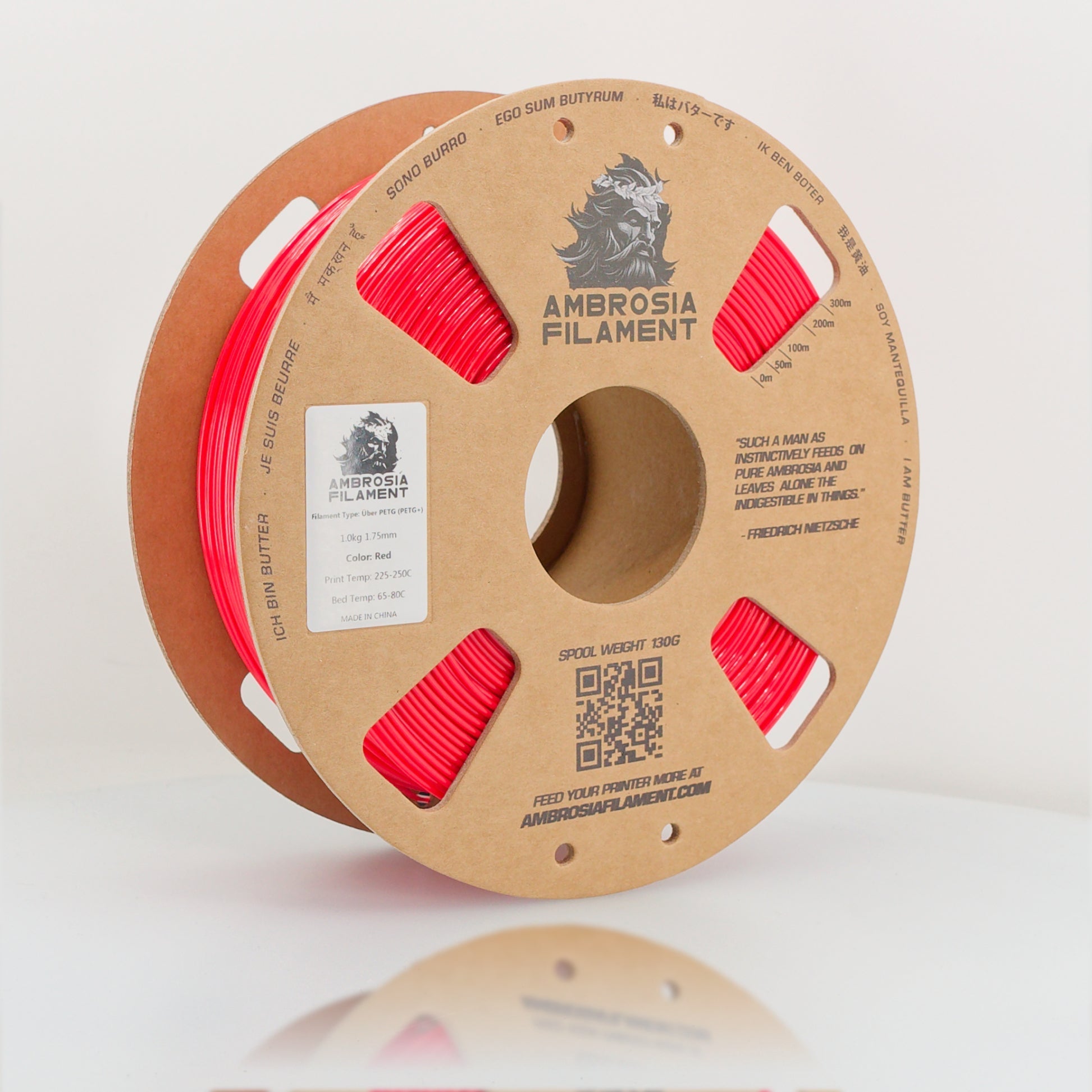 Ambrosia - Premium PETG Filament | Clear & Solid 1.75mm 1kg Spool