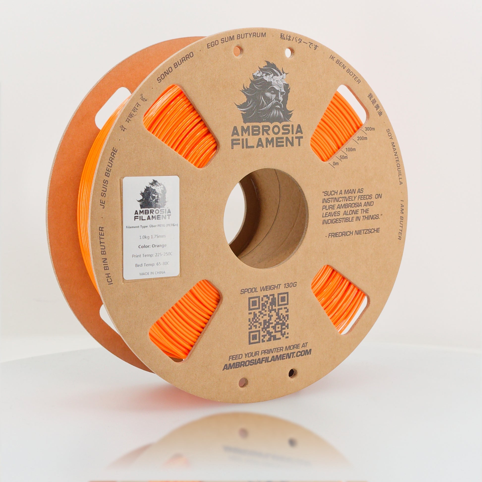 Ambrosia - Premium PETG Filament | Clear & Solid 1.75mm 1kg Spool