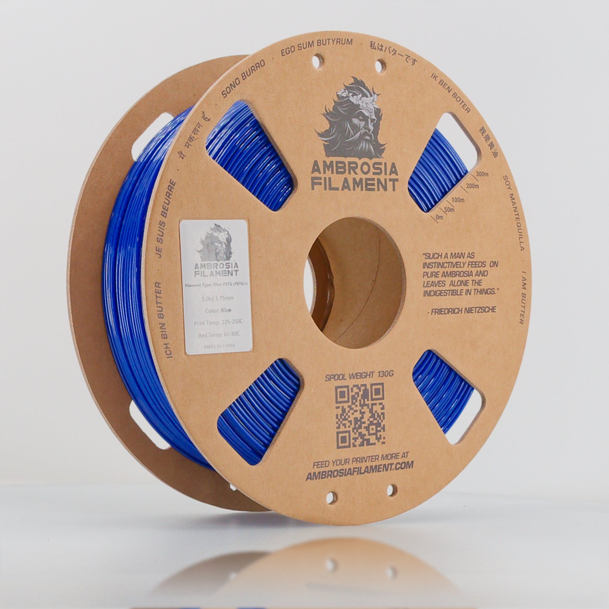 Ambrosia - Premium PETG Filament | Clear & Solid 1.75mm 1kg Spool