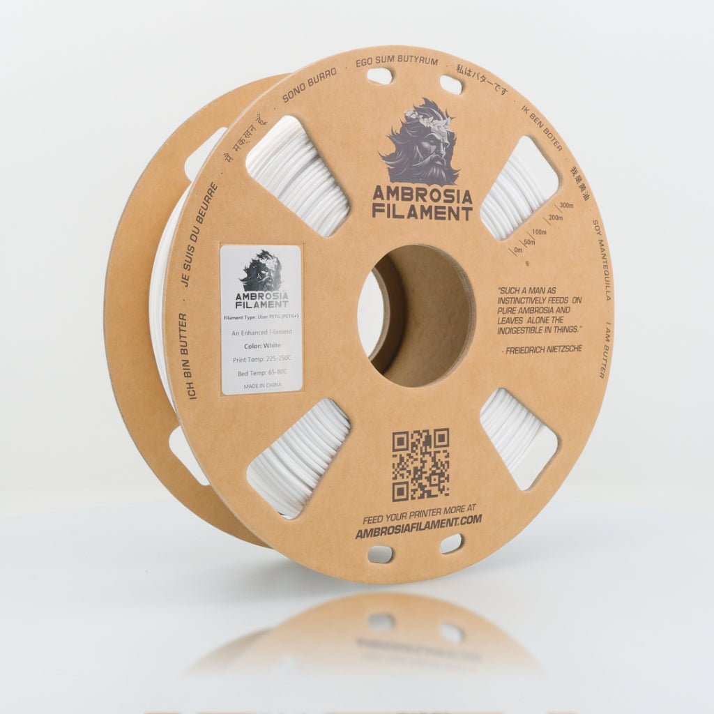 Ambrosia - Premium PETG Filament | Clear & Solid 1.75mm 1kg Spool