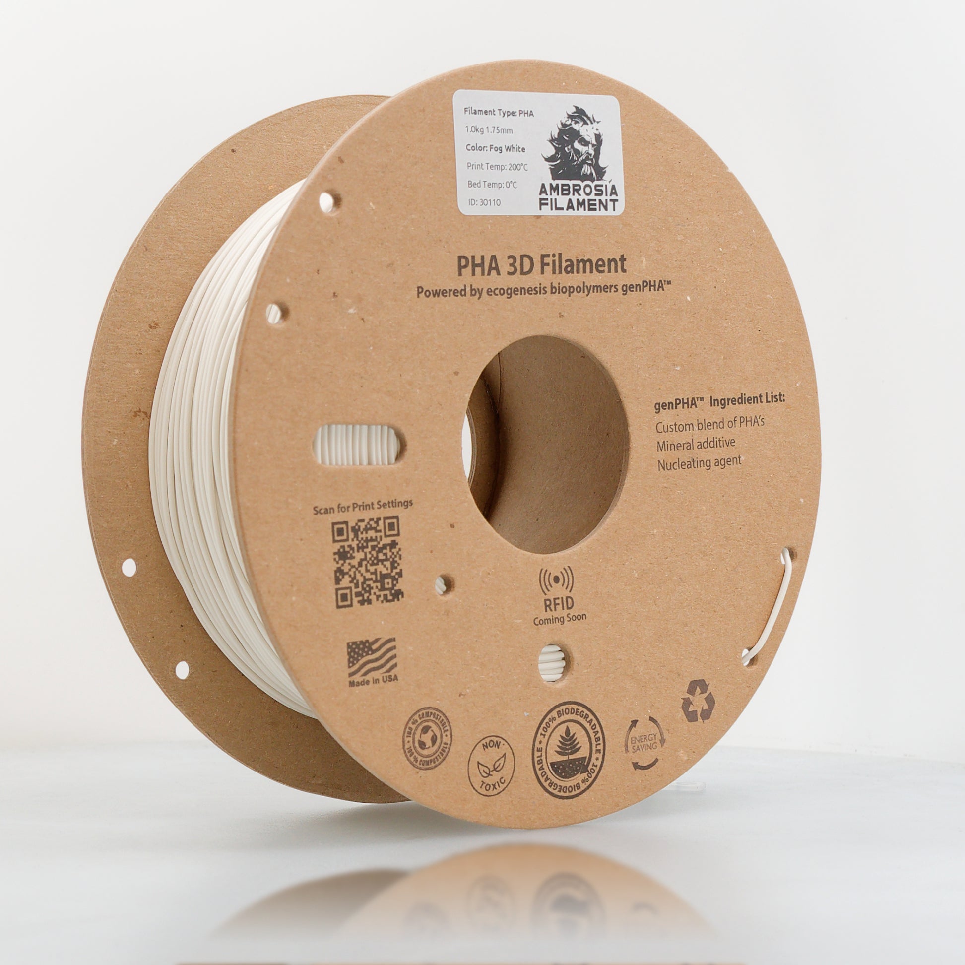 Ambrosia - EcoGenesis PHA Filament | 100% Home Compostable 3D Filament