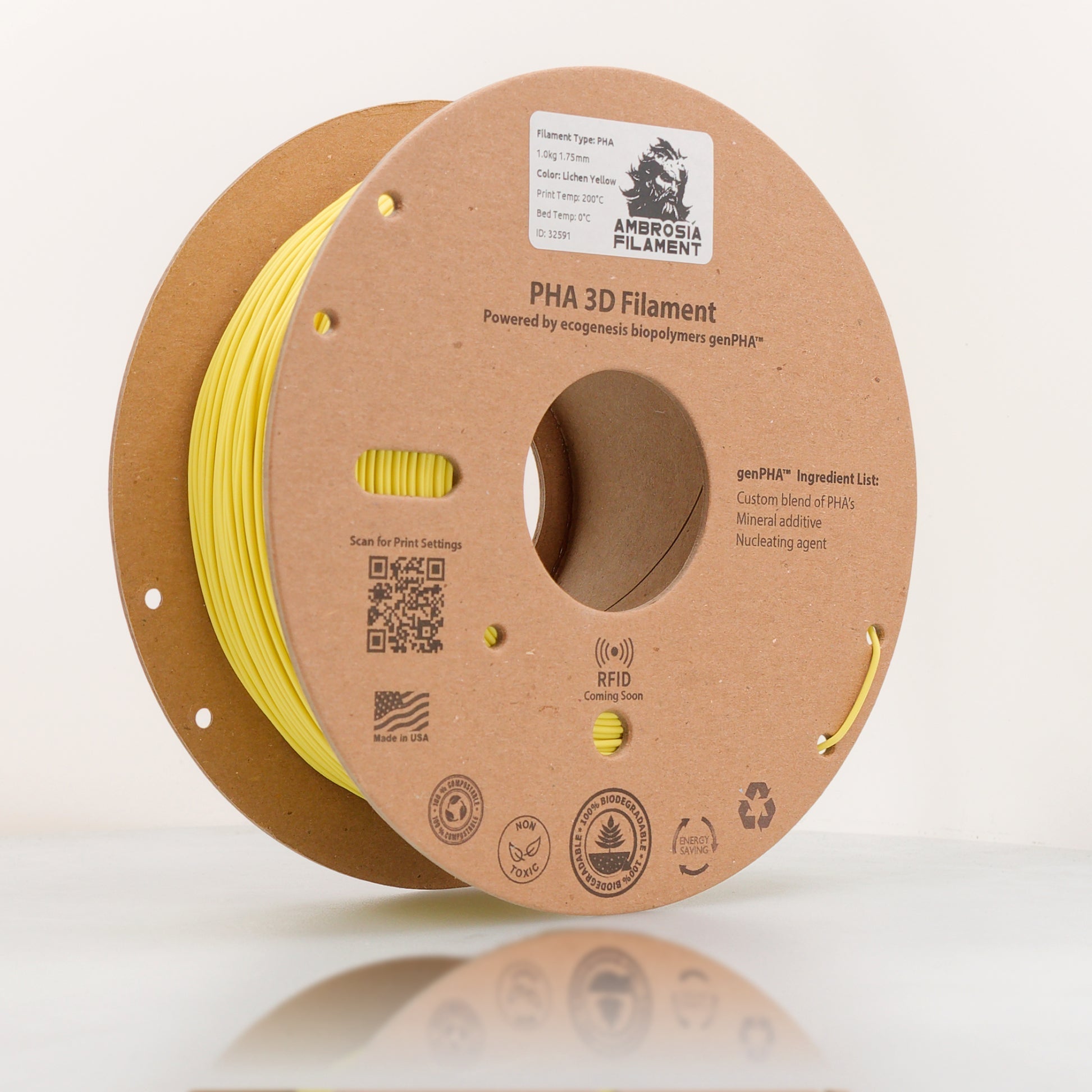 Ambrosia - EcoGenesis PHA Filament | 100% Home Compostable 3D Filament