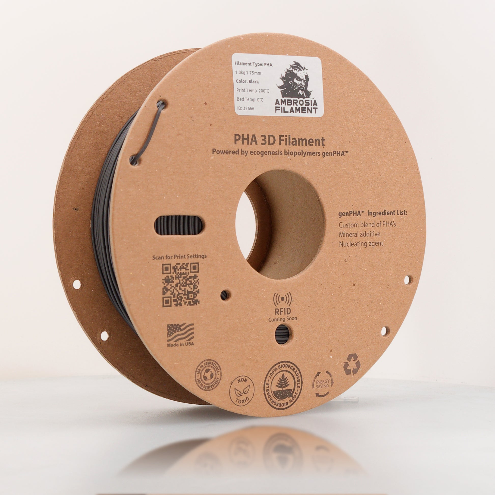 Ambrosia - EcoGenesis PHA Filament | 100% Home Compostable 3D Filament