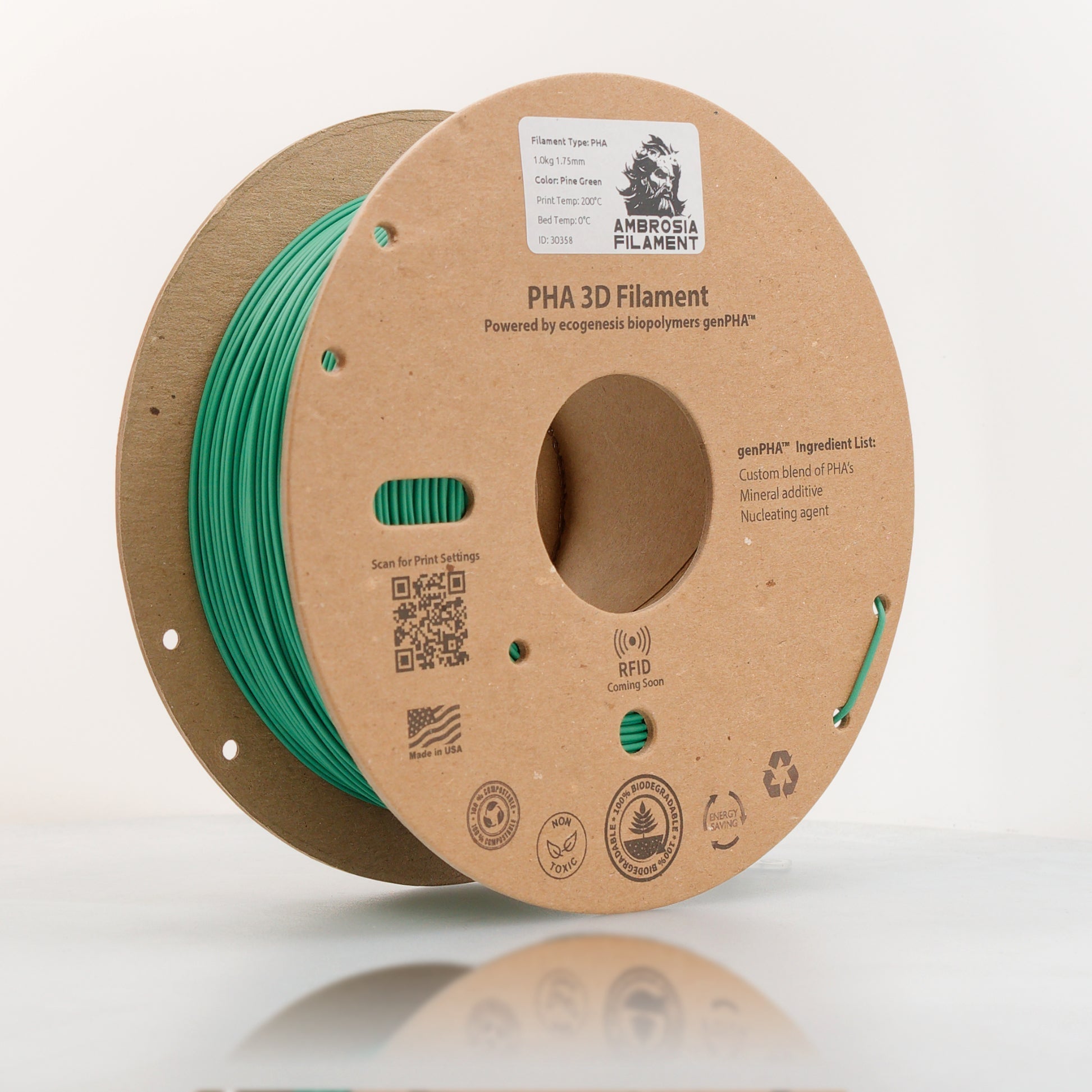 Ambrosia - EcoGenesis PHA Filament | 100% Home Compostable 3D Filament
