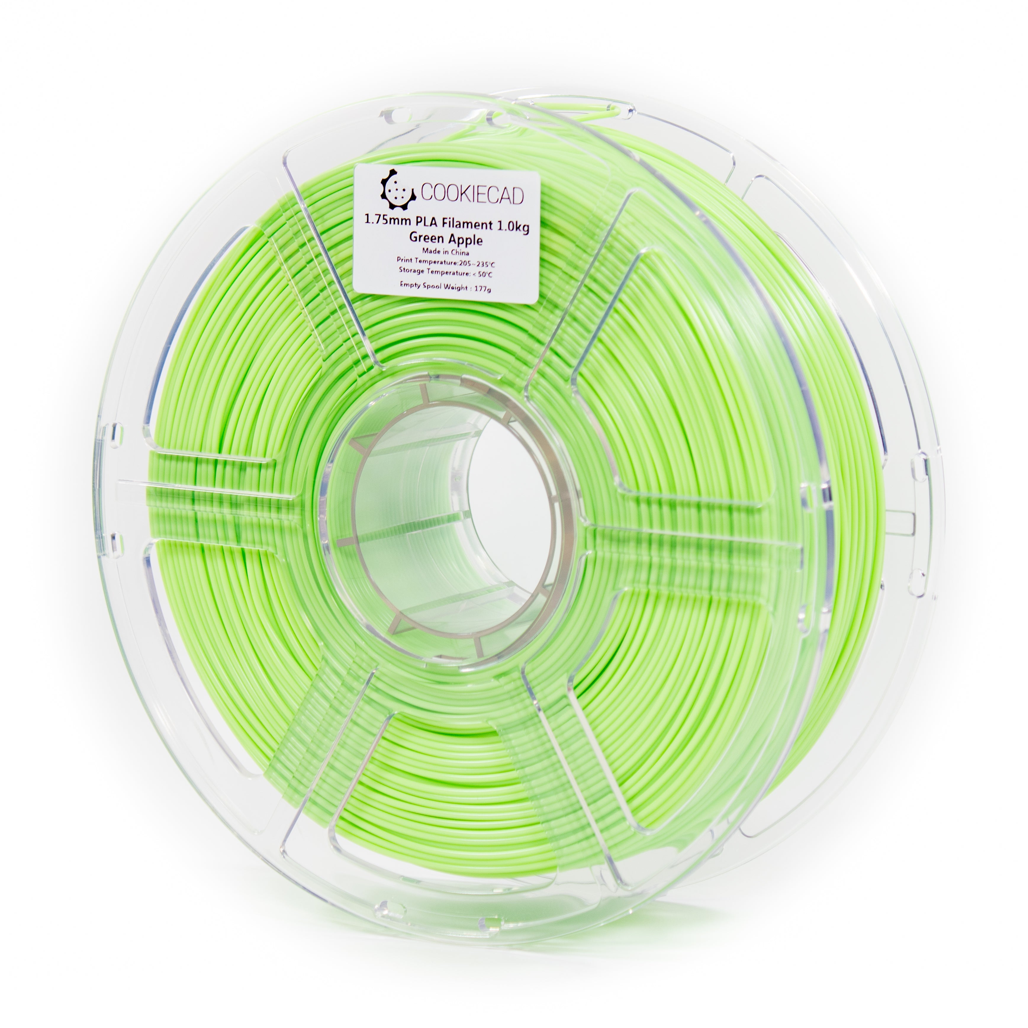 Cookiecad - Green Apple PLA Filament | Glossy Bright Green 1.75mm