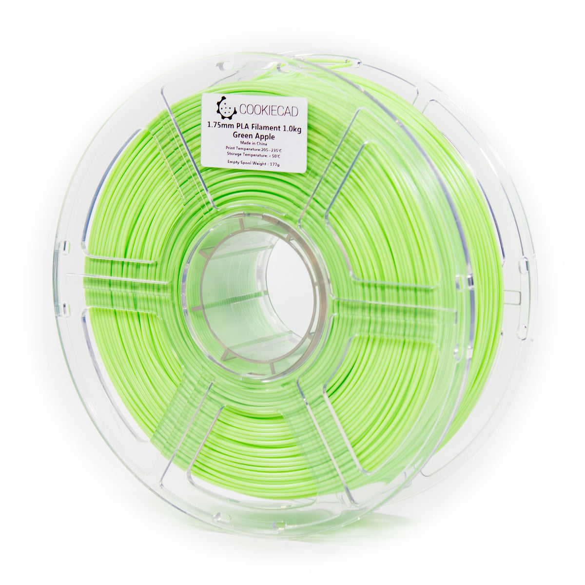 Cookiecad - Green Apple PLA Filament | Glossy Bright Green 1.75mm