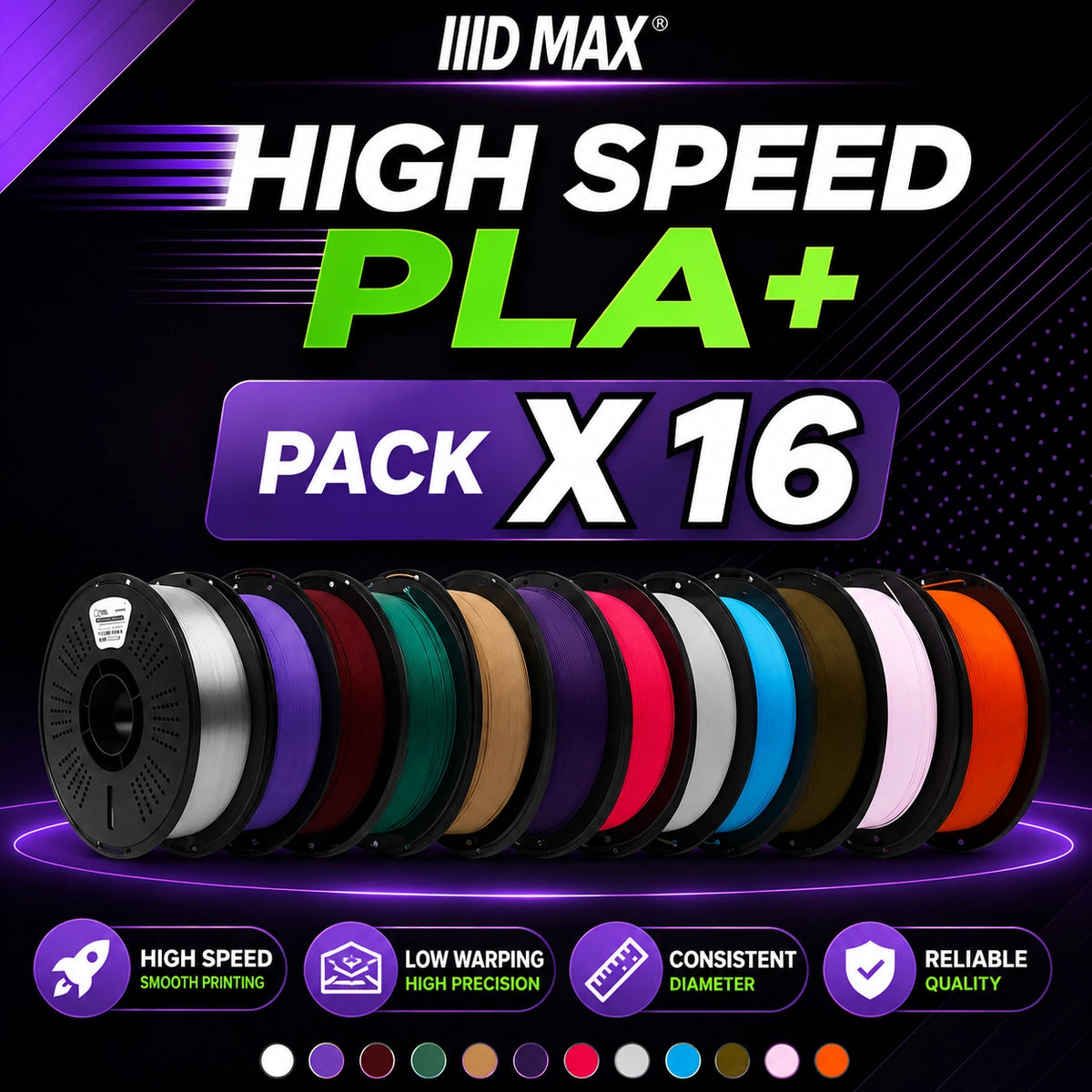16 x 1kg - High Speed PLA+ Pack