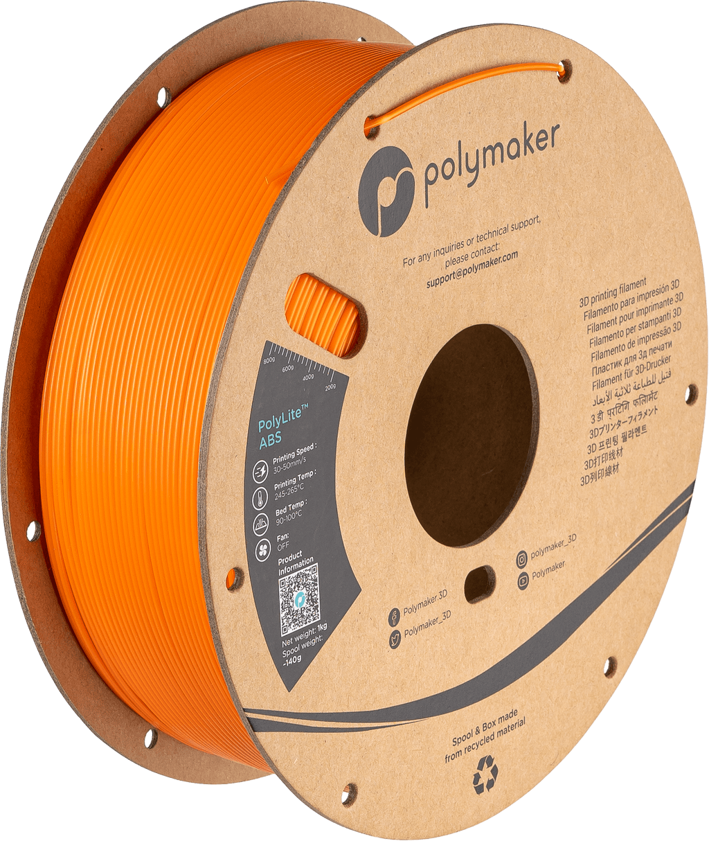 Polymaker - PolyLite ABS Filament | Low Odor 1kg 1.75mm 3D Filament